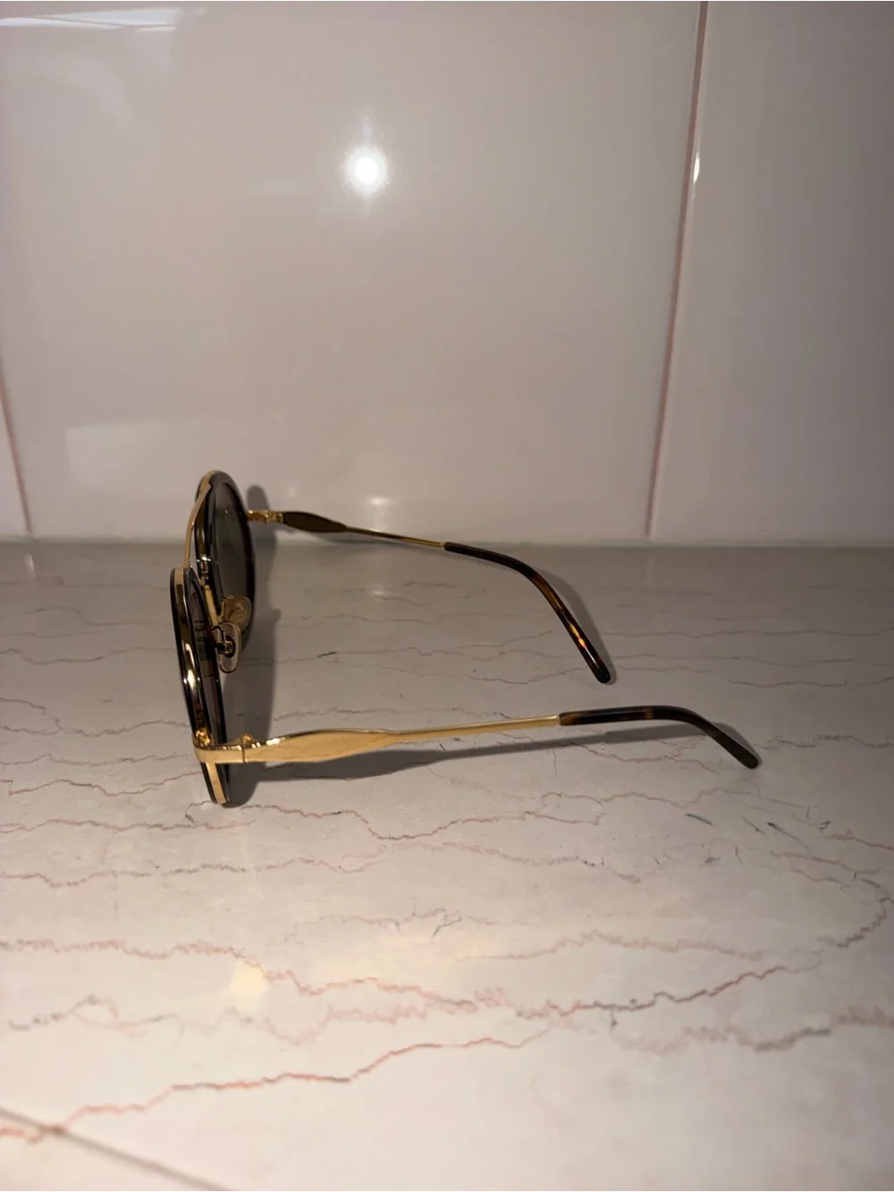 Wildfox Winona Gold and Tortoise Frame Round Sunglasses